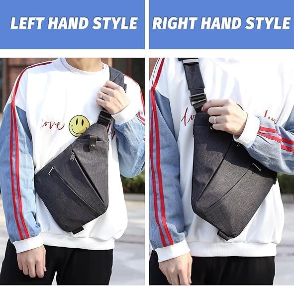 Anti Theft Travel Bag,Slim Sling Bag, Crossbody Purse Bags for Women Men