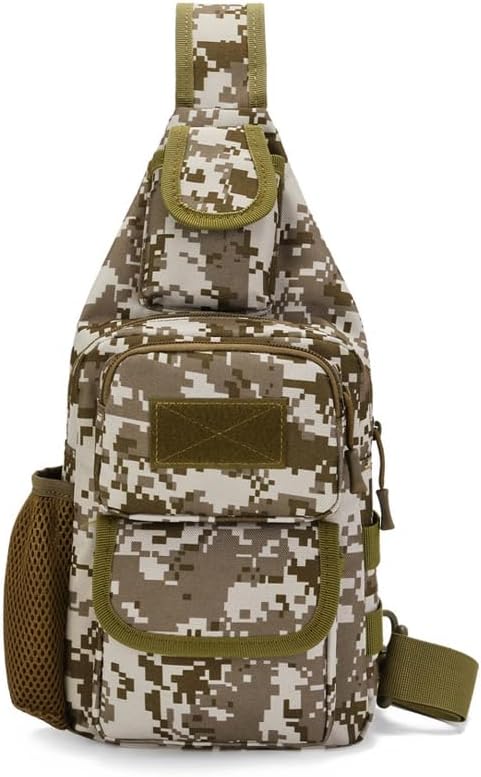 Sling Bag Crossbody Backpack for Men,Handiness Skiing Sling Bag, Lightweight Daypack for Hiking Travel (Camouflage)