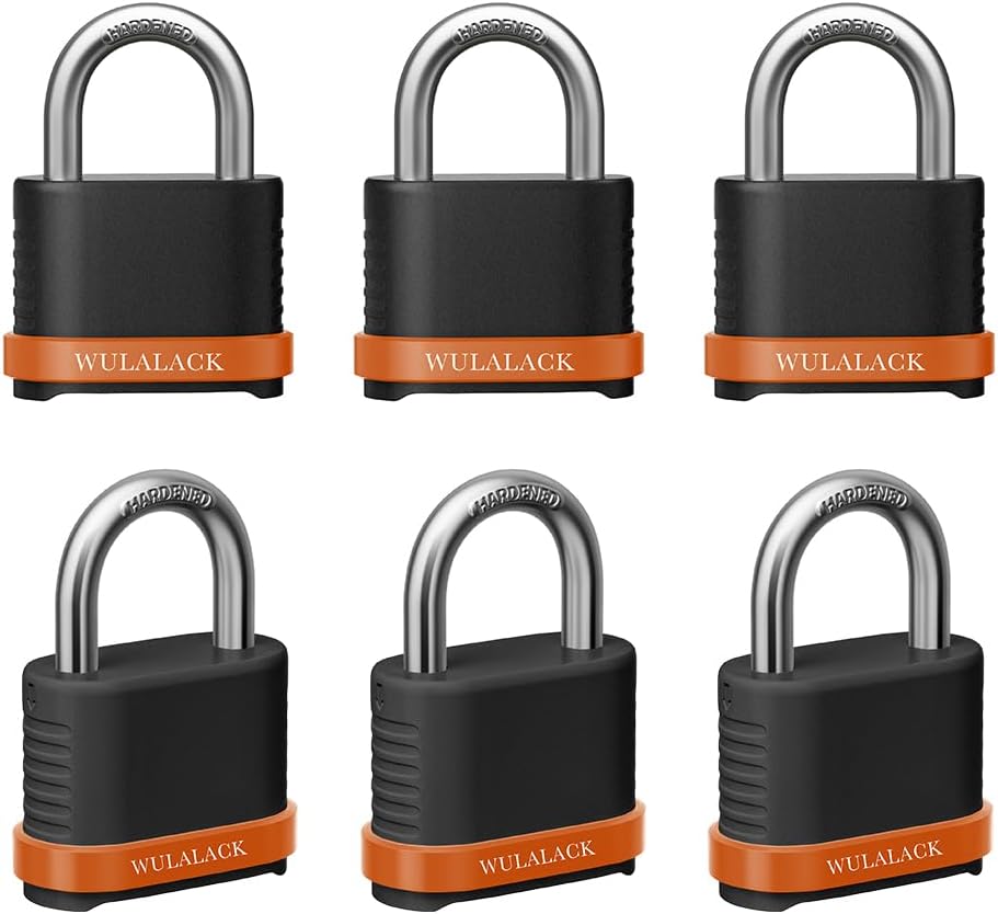 4 Digit Heavy Duty Combination Lock, Weatherproof Combo Padlock for Outdoor Use – Suitable for Sheds, Fences, Gates, Hasps & Storage Units，6 Pack (Matte Black)