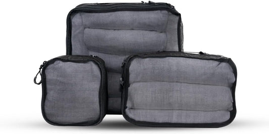 WANDRD Packing Cubes - Bundle of Small, Medium and Large Packing Cubes for Travel - Suitcase and Luggage Organization and Travel Essentials (Black)