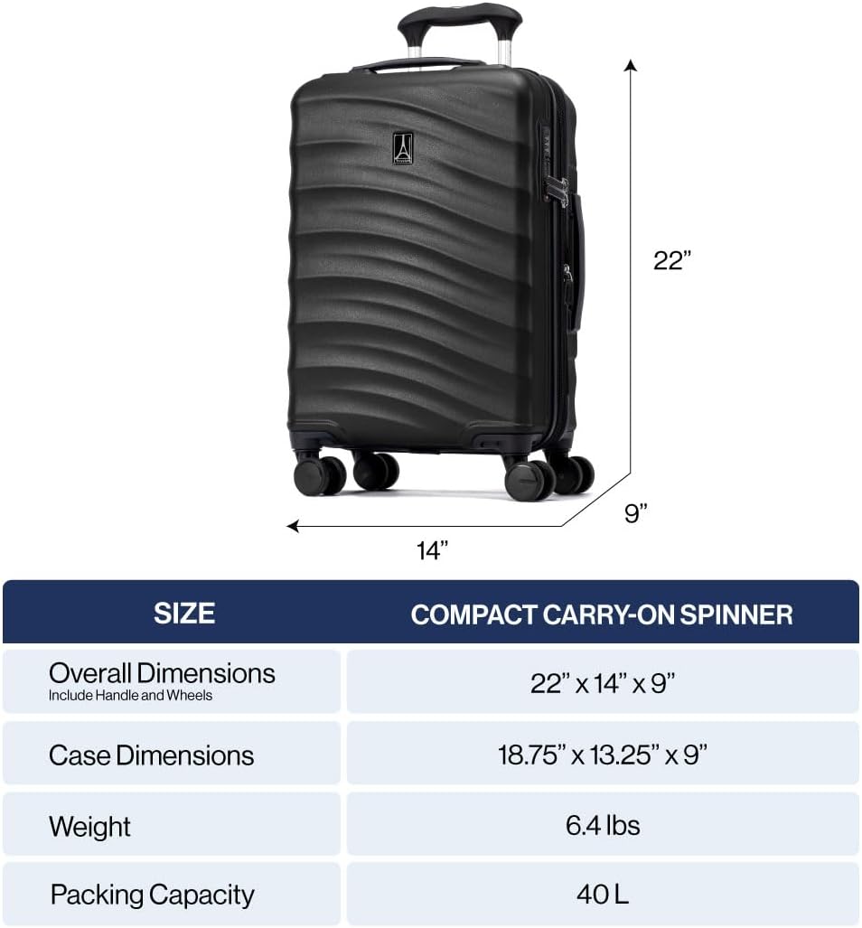 Travelpro Maxlite Air V2 Hardside Expandable Carry on Luggage, 8 Spinner Wheels, Lightweight Hard