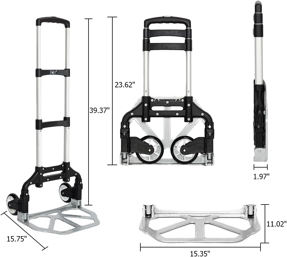 Portable Push Cart & Luggage Dolly Cart,Luggage Trolley Cart,Aluminum Portable Folding Hand Truck