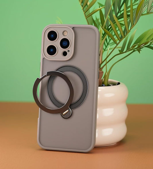 360° Spin Magnetic Stand for iPhone 16 Pro Case, [Fit for MagSafe][Military Protection][Full Camera Protection] Adjustable Kickstand iPhone Case for iPhone 16 Pro 6.3", Gray