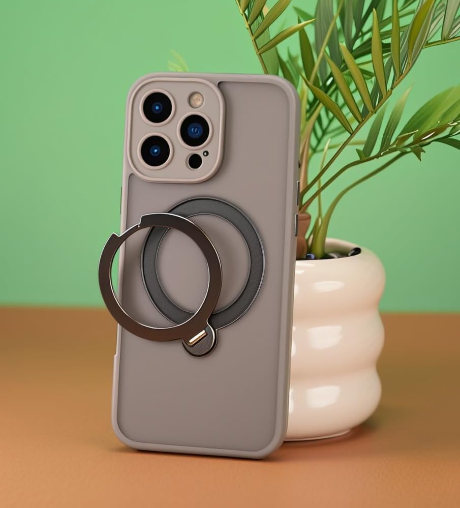 360° Spin Magnetic Stand for iPhone 16 Pro Max Case, [Fit for MagSafe][Military Protection][Full Camera Protection] Adjustable Kickstand iPhone Case for iPhone 16 Pro Max 6.9", Gray