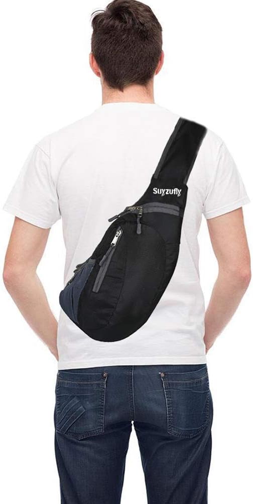 Men Women Foldable Sling Bags Shoulder Chest Backpack Crossbody Daypack for Cycling Walking Hiking