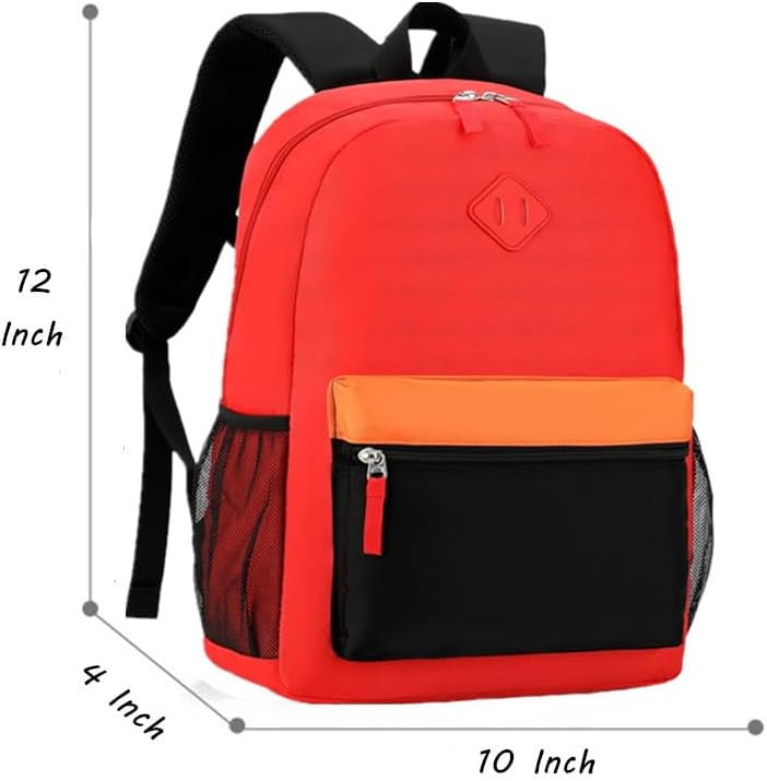 Preschool Backpack Kindergarten Toddler School Backpacks 2-4 Years for Boys and Girls with Chest Buckle (Red Black, Small-12 H(not Fit Folder))
