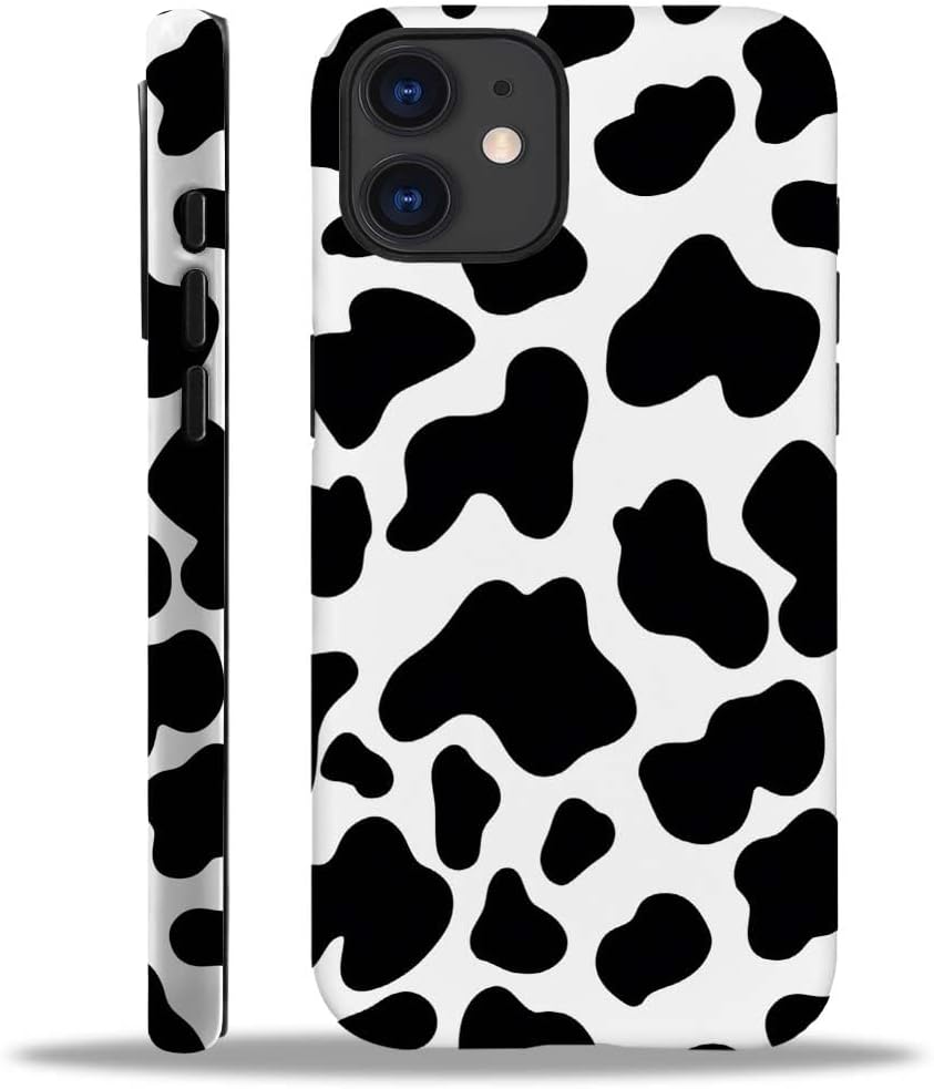 SEized Case Compatible with for iPhone 11,Black White Cow Pattern Phone Case for Girl Women Boy Men,Durable Protection Case for iPhone 11