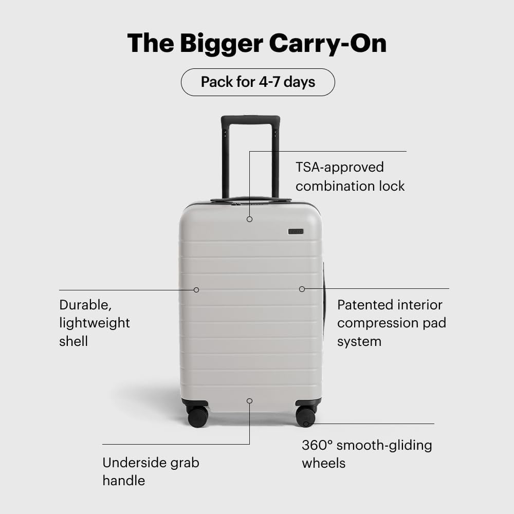 Away Bigger Carry-On Luggage, Lightweight Hardside Large Suitcase with Spinner Wheels, TSA Lock