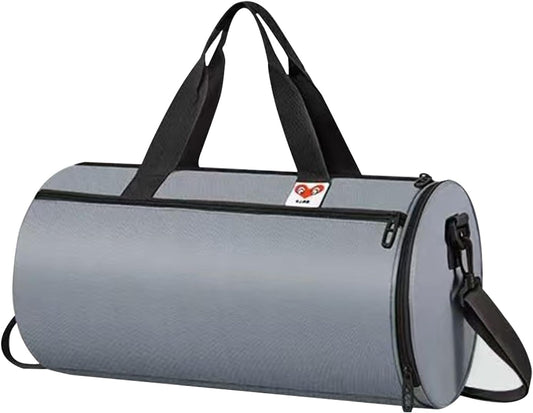 Gym Duffle Bag for Men & Women with Wet & Shoe Separated Compartment, 16 Inch and 16L Small Duffle Bag for travel Carry On, Swimming, Workout. Grey