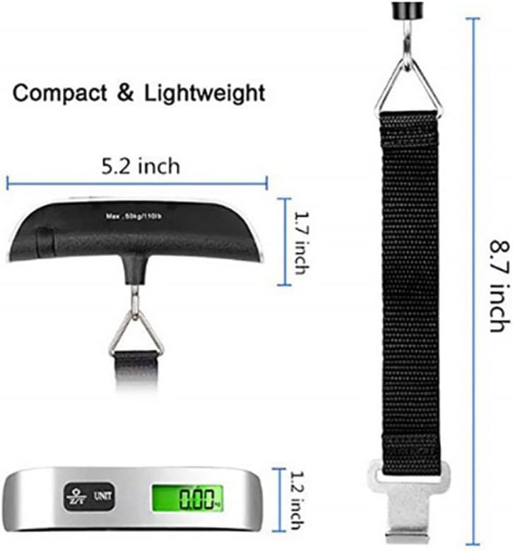 Luggage Scale, Easy to Carry, Small in Size, Suitable for Carrying, 110 pounds, Will be a Popular Luggage Scale in The Future (1), 5.9x4.2x1.49inches