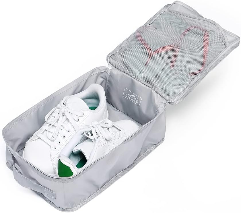 Travel Shoe Bags, Foldable Waterproof Shoe Pouches Organizer-Double Layer (6 Grey Shoe Bags)