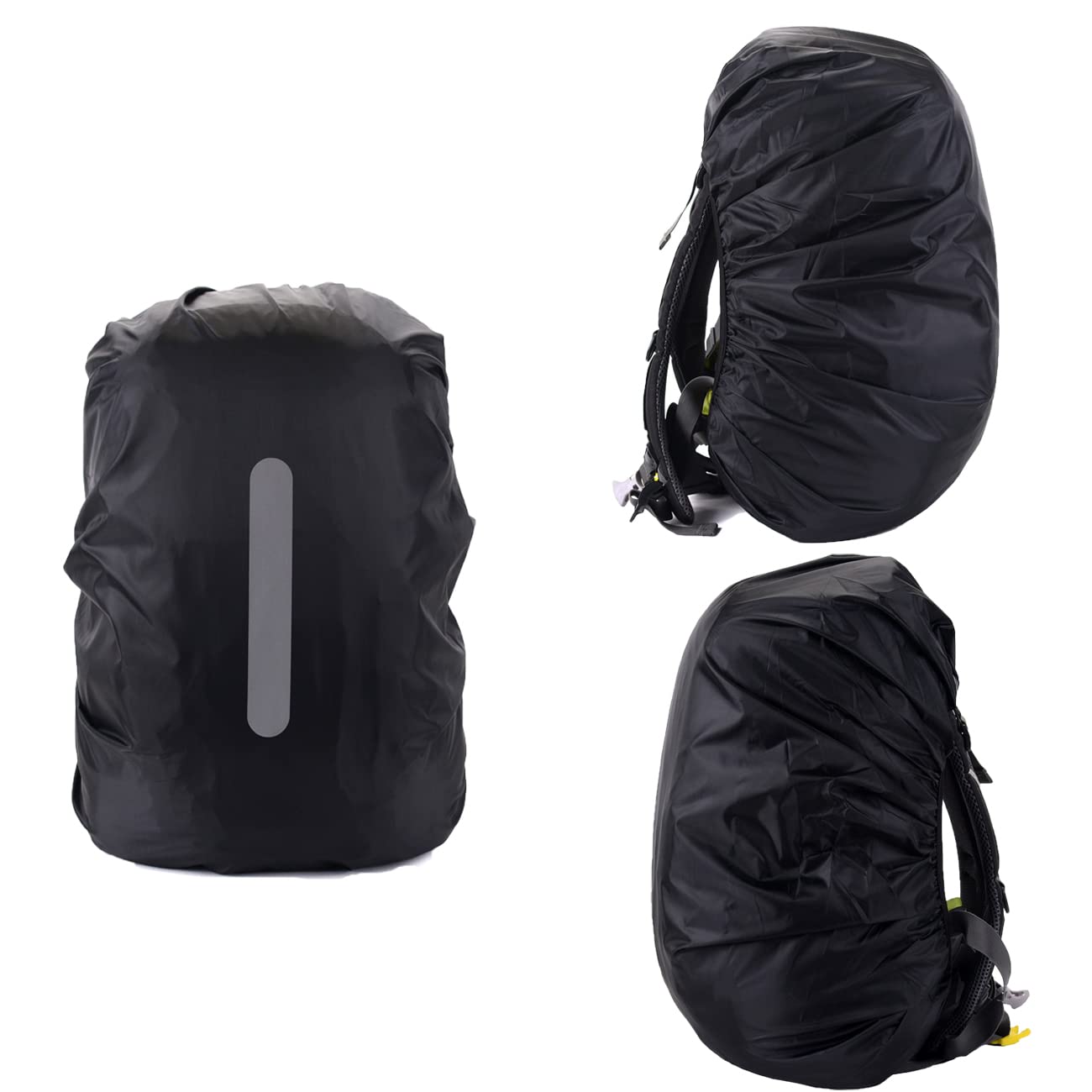 MOPHOEXII 2 Pack Waterproof Backpack Rain Cover, Ultralight Compact Portable Reflective Backpack