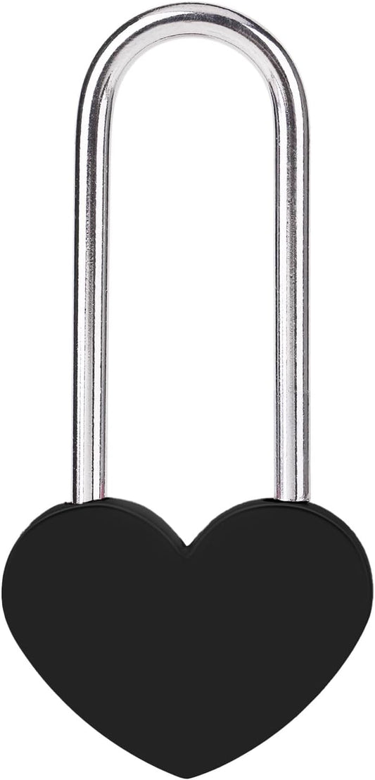 3.5" 50mm Love Lock Heart Padlock,Black Single Heart Wish Lock for Lovers Wedding,Valentines,Anniversary,Travel, Valentines Day, Bridge(NO Key)
