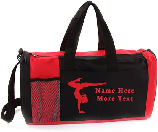 Personalized Kids 18 Inch Sport Duffel Bag With Custom Name & Text - Gymnastics