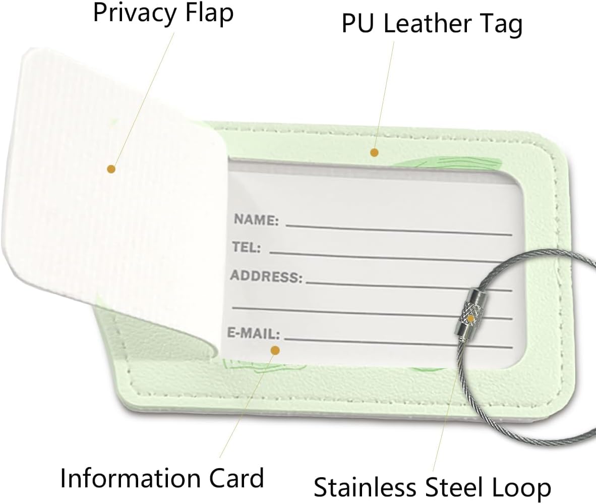 Coquette Sage Green Bow Luggage Tags for Suitcases, Sage Green Bow Cute Bag Travel Tags for Luggage for Women, Trendy 2 Pack Luggage Tag for Travel,Teen Girls Gifts Suitcase Tags