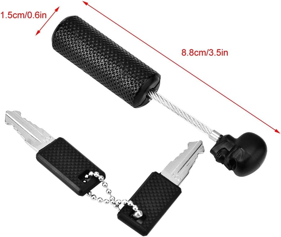 Safe Suitcase Lock, Skull Lock Wire Rope Customs Lock Zinc Alloy Locks with Keys for Suitcases,trolley Case, Trunk, Backpack (Black)