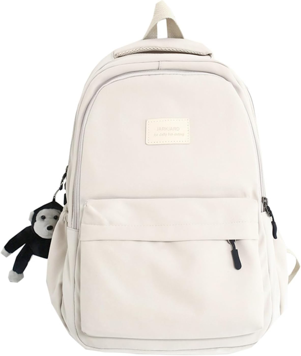 Aesthetic Backpack Cute Backpack for School College Backpack Large Capacity Bookbags for Girls Women Students Casual Travel Daypacks Solid Color(White)