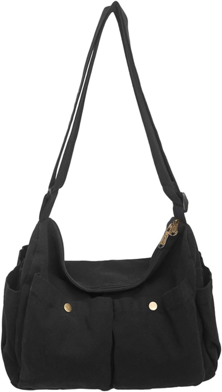 Canvas Messenger Bag Cute Crossbody Tote Bag Shoulder for Women Men for School Aesthetic Hobo with