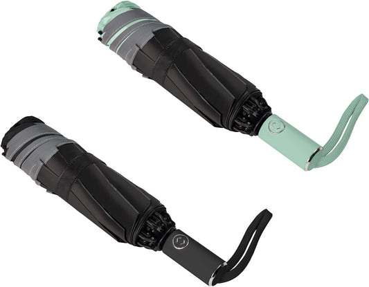 BAODINI Inverted UV Umbrella for Rain and Sun Medium Size UPF 50+ Rverse Compact Umbrella Auto Open Close