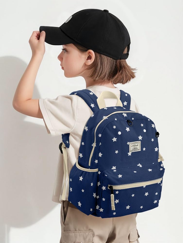 Corduroy Toddler Backpack for Boys 2-5: Preschool Backpack for Girls - Cute Kids Backpack 13.5" H Fit Folder