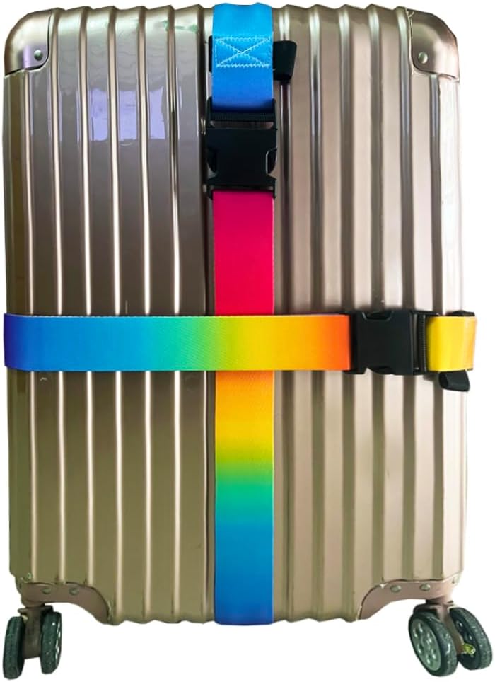 Luggage Straps for Suitcases TSA Approved Easy Pack Organized Suitcase Strap, Luggage Strap, Luggage Belt Strap, Bag Straps for Luggage. Buckle Straps Travel Accessories (Colorful)