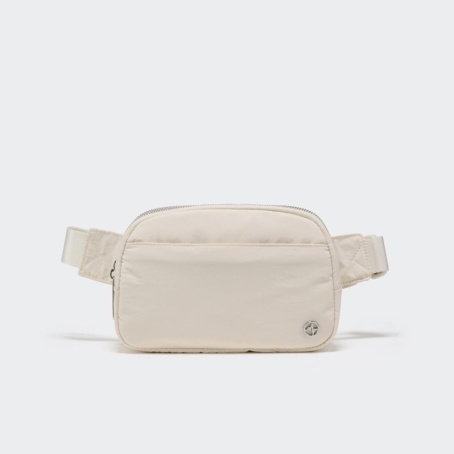 Pander Everywhere Belt Bag for Women, 5 Zipper Pockets Nylon Crossbody Fanny Pack Purse (White Opal)