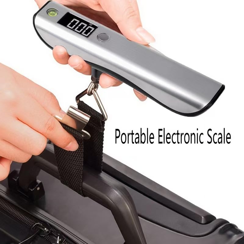 Digital Luggage Scale with Tape Measure – Portable 110 lb Suitcase Weight Scale for Travel