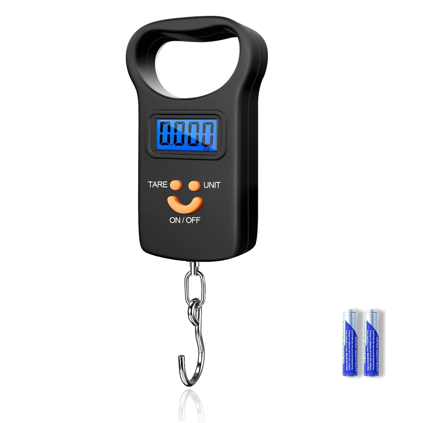 SKEAP Digital Fish Scale Luggage Scale, 110lb/50kg - Backlit LCD Display, Fishing Scale with 2 AAA Batteries Included, Fishing Gifts for Men