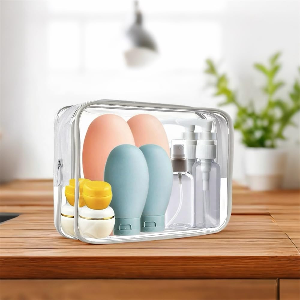 NAICHA 21 PCS Refillable Toiletry Bottles with Toiletry Bag for Travel Containers Empty Squeeze