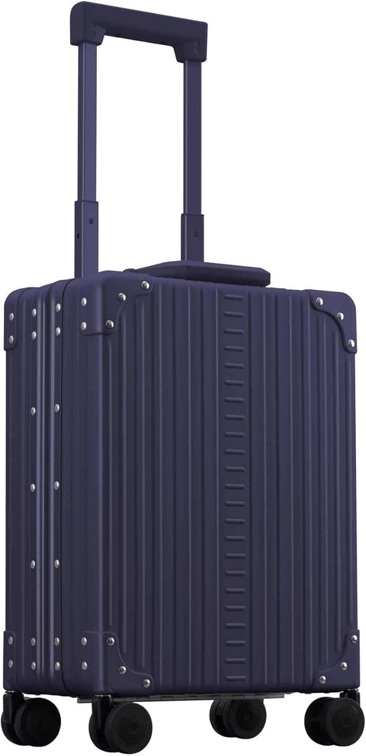 All-Aluminum 21" Vertical Carry-On Business Briefcase, TSA-Approved Hardshell Case, Spinner Wheels, Laptop Compartment, Aluminum Frame Cabin Bag for Travel & Business, Durable & Sleek (Sapphire)