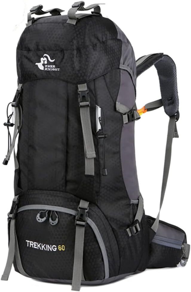 Bseash 60L Waterproof Hiking Camping Backpack with Rain Cover, Large Outdoor Sport Travel Daypack