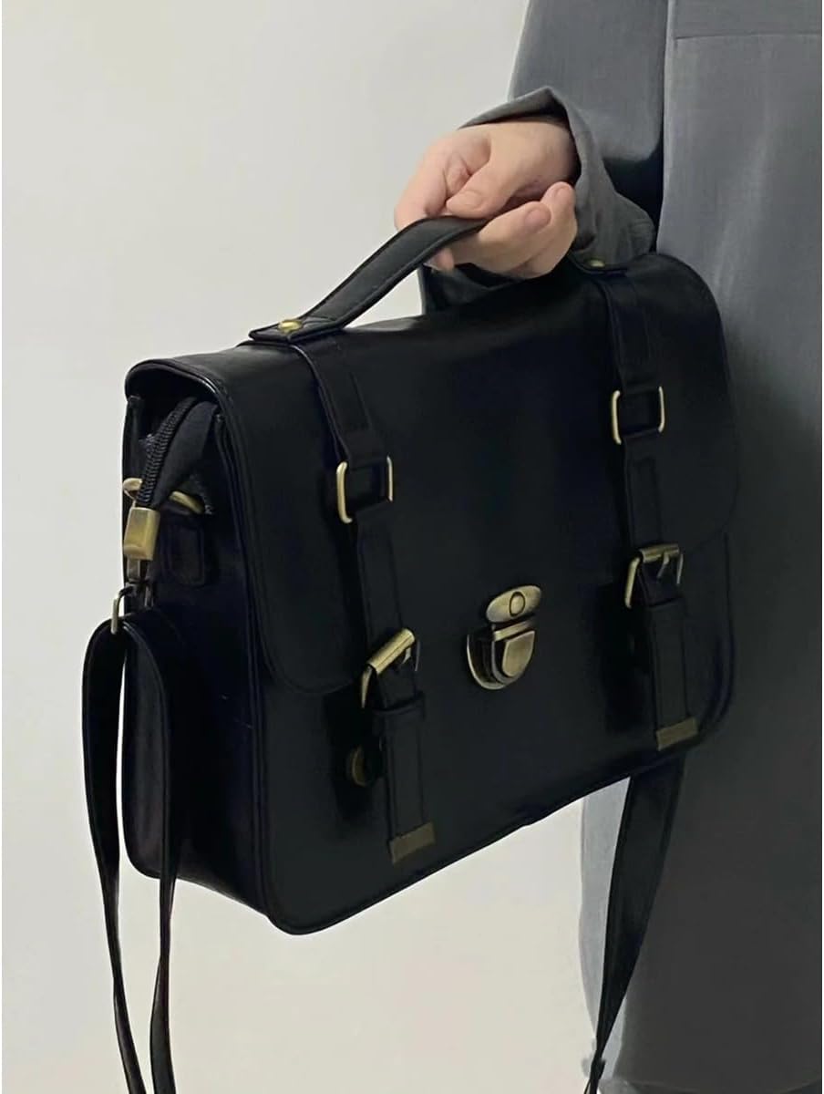 Messenger Bag Women -Faux Leather Cambridge Handbag - Vintage with Adjustable Shoulder Strap Briefcases Men