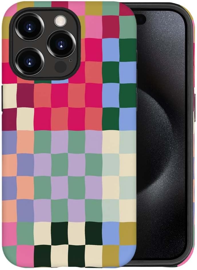 SEized Case Compatible with for iPhone 12 Pro Max,Colorful Checkerboard Phone Case for Girl Women Boy Men,Durable Protection Case for iPhone 12 Pro Max