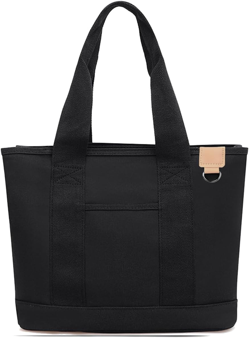 Canvas Tote Bag for Women,Shoulder Bag,Tote Bag with Zipper Canvas Handbag Travel Bags with Keychain