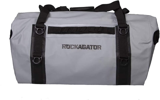 Waterproof Duffle Bag for Travel and Camping with Roll-Top Closure, Durable, All-Weather, and Versatile Dry Bag - Rockagator Mammoth Series (90 Liter, Grey/Black)