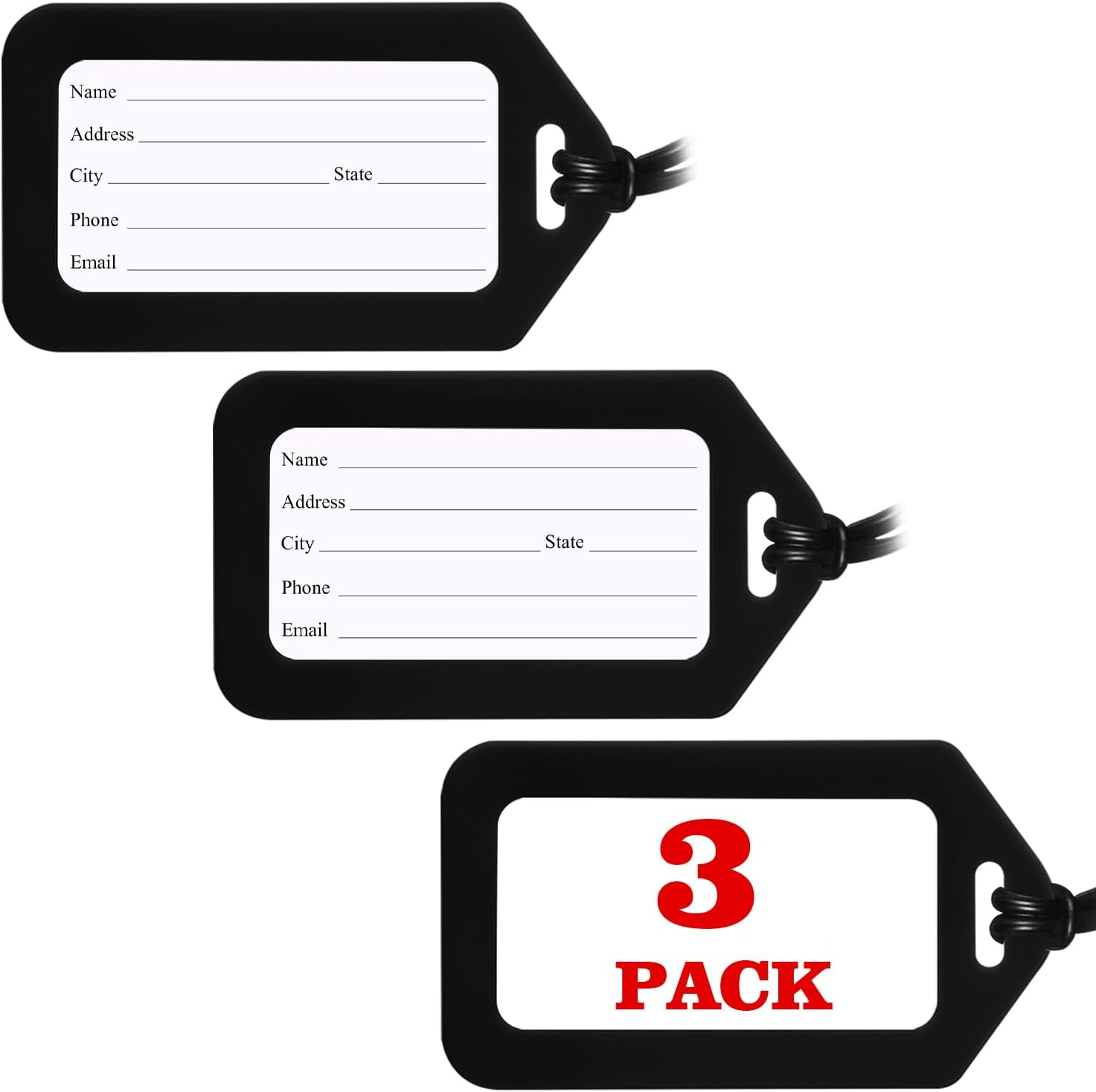 3 Pack Luggage Tag Bright Luggage Tags for Suitcases Bag Tags Name Tags for Kids Travel Accessories