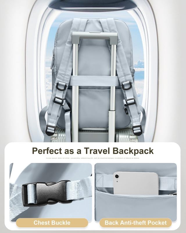 Laptop Backpack for Women Large Travel Backpack for Men Gym Work Teacher Backpack with Laptop Compartment Casual Daypack Backpacks Blue