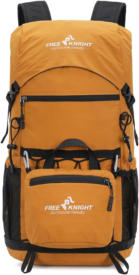 Bseash 30L Lightweight Hiking Backpack, Outdoor Sport Waterproof Travel Bag Daypack for Cycling Climbing Skiing (Yellow)