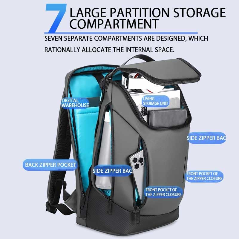 Shockproof Waterproof Laptop Backpack, 17-Inch Anti-Scratch Travel Backpack with Large
