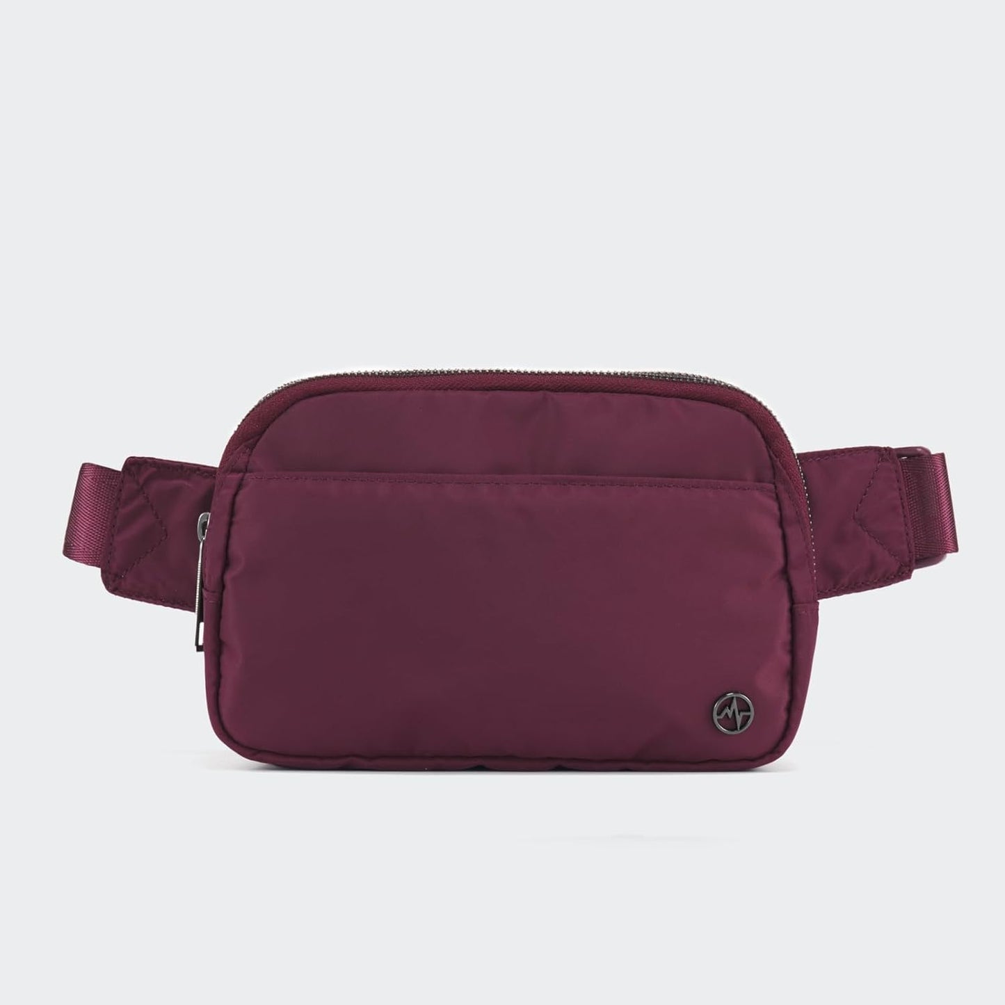 Pander Everywhere Belt Bag for Women, 5 Zipper Pockets Nylon Crossbody Fanny Pack Purse (Red Merlot)