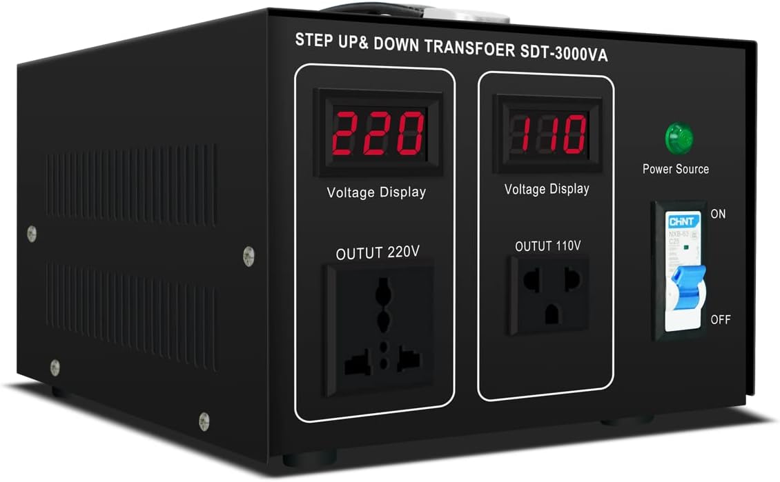 Step Down/Up Transformer 220v to 110v, 3000W Voltage Converter 110 to 220 120v to 240V Heavy Duty Power Transformer