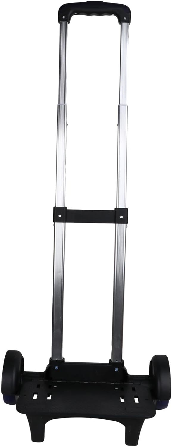 Backpack Trolley Wheeled Cart Telescopic Rod Aluminum Alloy Black Luggage Cart with Wheels Travel Trolley for Boxes Backpack, Men