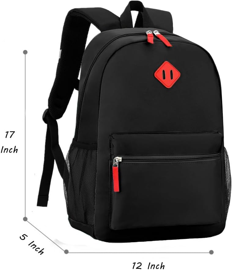 Preschool Backpack Kindergarten Toddler School Backpacks Primary School Backpack for Boys and Girls with Chest Buckle (Set Black, Large-17 H)