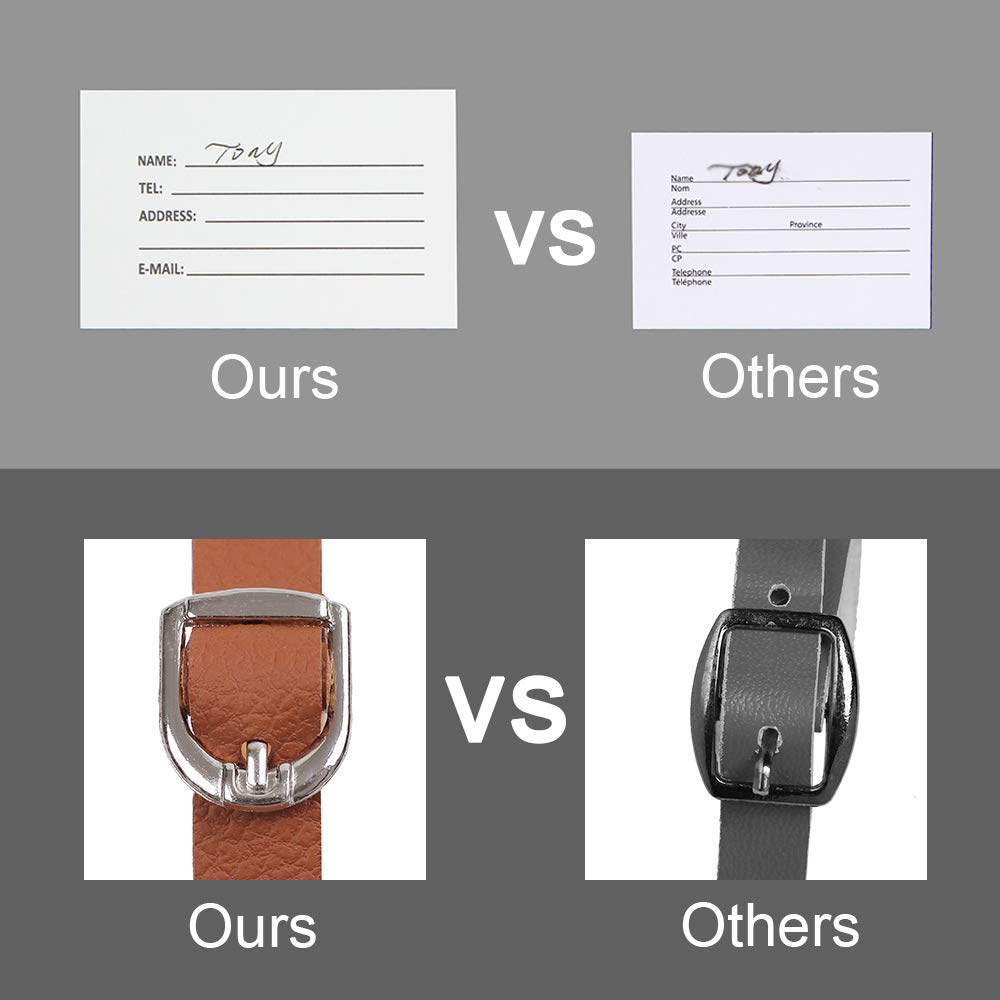 Vigorport Luggage Tags, Leather Personalized Suitcase Tag Set of 4 Pack