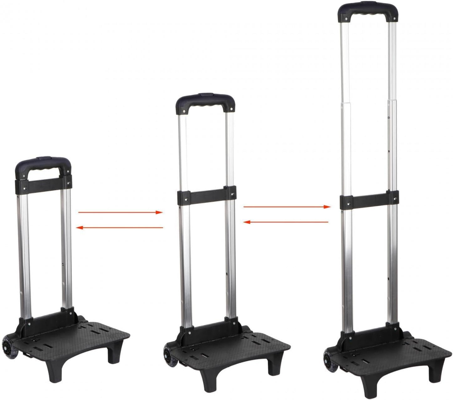 Backpack Trolley Aluminum Alloy 2 Wheels Portable Telescopic Rod Travel Trolley