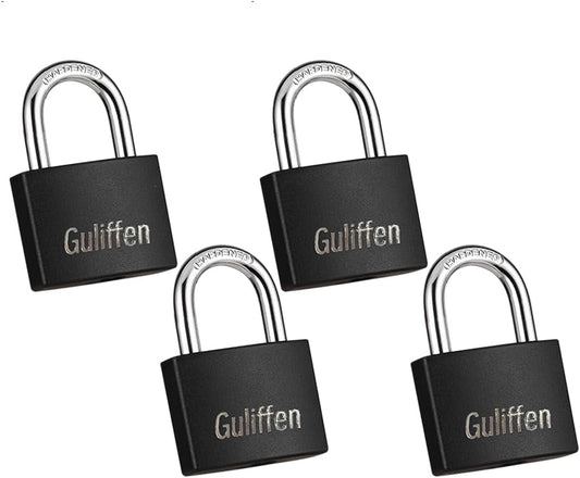 Covered Aluminum Pad Lock, 4 Pack Outdoor Padlocks Weatherproof with Same Key, Gym Locker Lock for Shed, Gate, Mailbox, Cabinet, Storage Unit