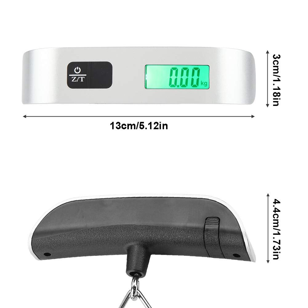 Digital Luggage Scale, LCD Display Portable Handheld Baggage Scale with Hook for Travel, Suitcase or Carry Bag, 110 Pounds