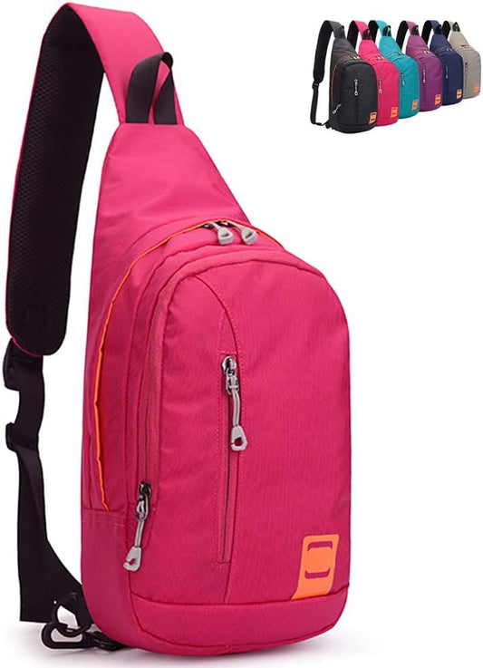 Peicees Small Sling Backpack Waterproof Unisex Shoulder Bag Chest Crossbody Daypack
