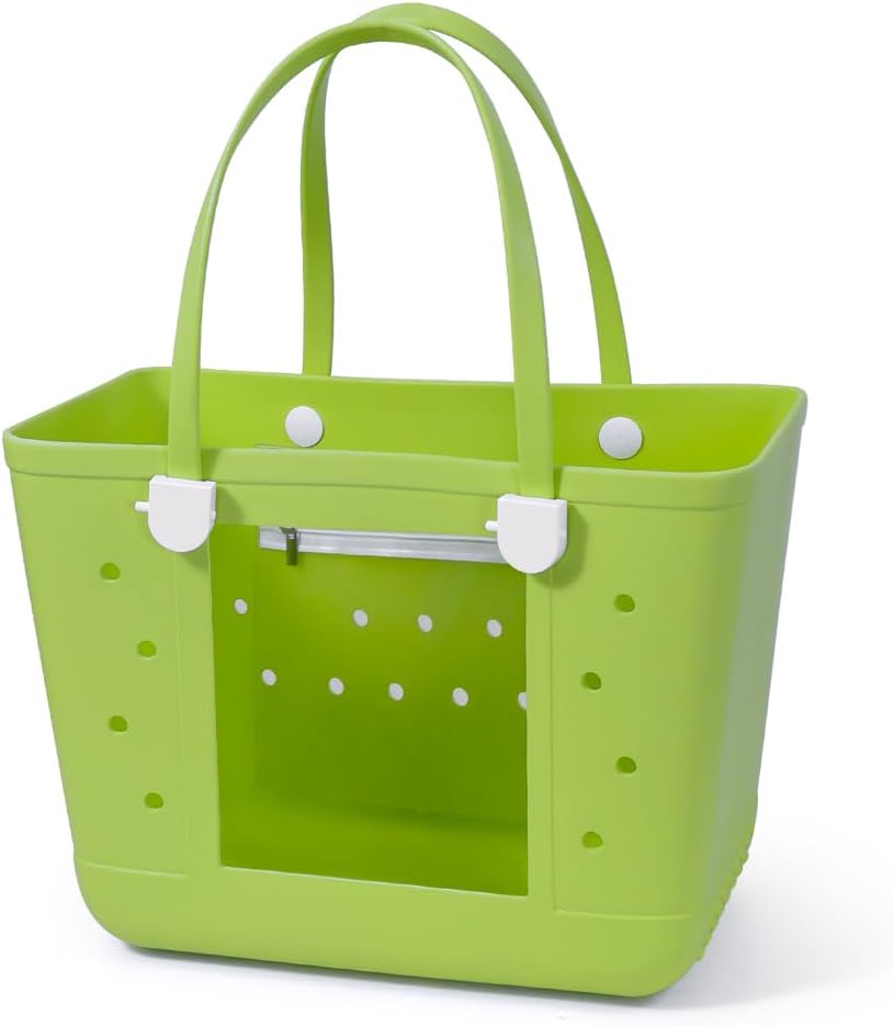 Rubber Beach Bags with Visual Window, Extra Large Waterproof Sandproof Rubber Tote Bag for Pool,Boat & Travel