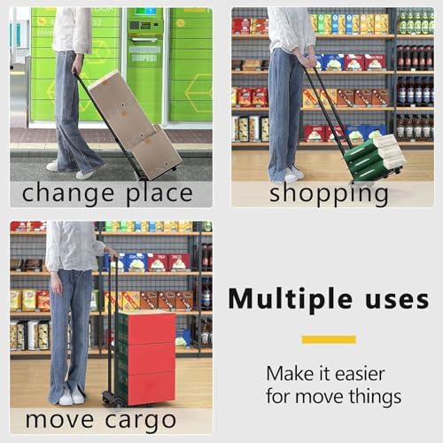 Lightweight Foldable Hand Truck Dolly - Portable Trolley Cart for Office, Travel, Luggage - Compact Pull Cart for Easy Transport & Storage
